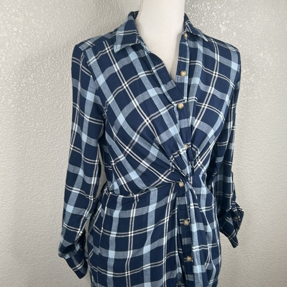 Abercrombie & Fitch Plaid Classic Preppy Button Down Mini Dress Size XS - Picture 3 of 8